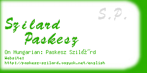 szilard paskesz business card